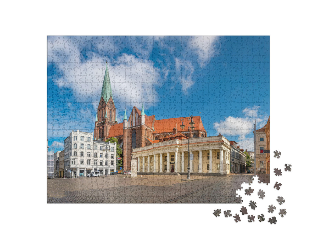 Schwerin, Germany. Panoramic View of Marktplatz Square &... Jigsaw Puzzle with 1000 pieces