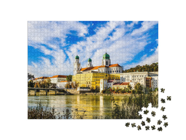 Old Town of the Famous Bavarian Village Passau... Jigsaw Puzzle with 1000 pieces