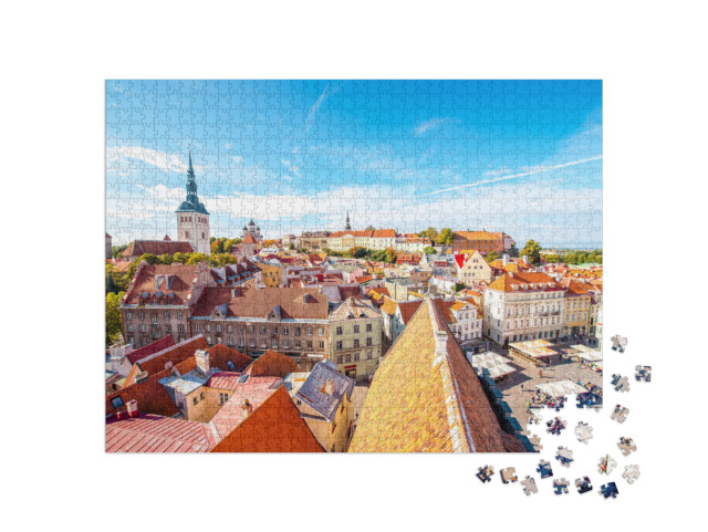 Cityscape Aerial View on the Old Town with Saint Nicholas... Jigsaw Puzzle with 1000 pieces