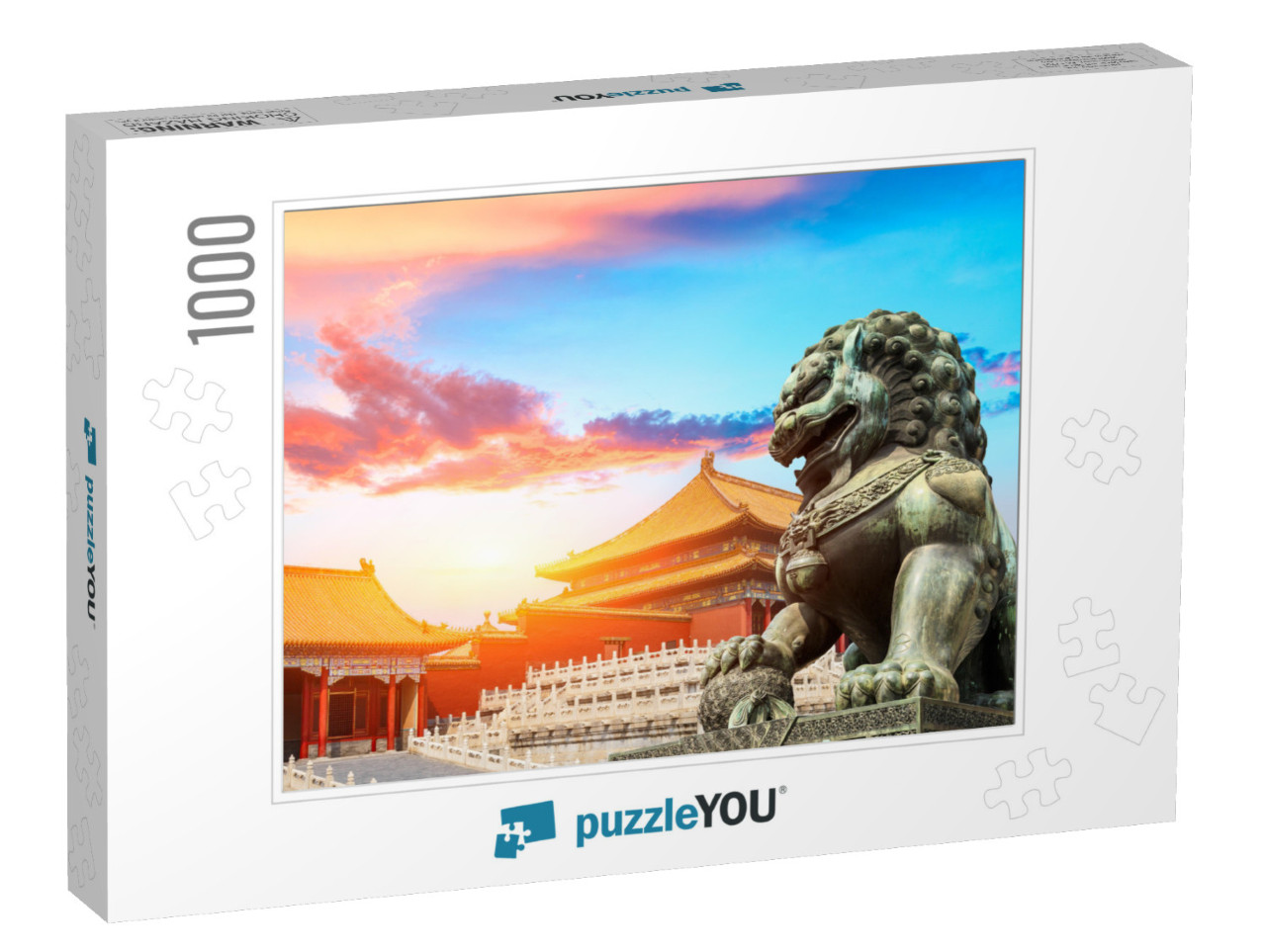 Bronze Lion At the Forbidden City, Beijing, Chinese Cultu... Jigsaw Puzzle with 1000 pieces