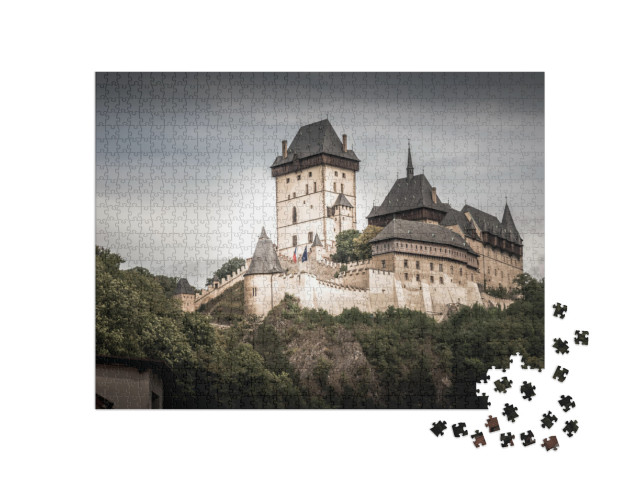 View of Karlstein Castle, a Large Gothic Castle Founded i... Jigsaw Puzzle with 1000 pieces