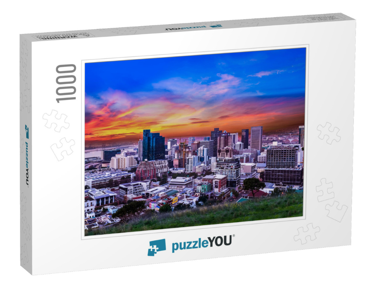 Cape Town City Cbd Skyline During Twilight Sky Golden Clo... Jigsaw Puzzle with 1000 pieces