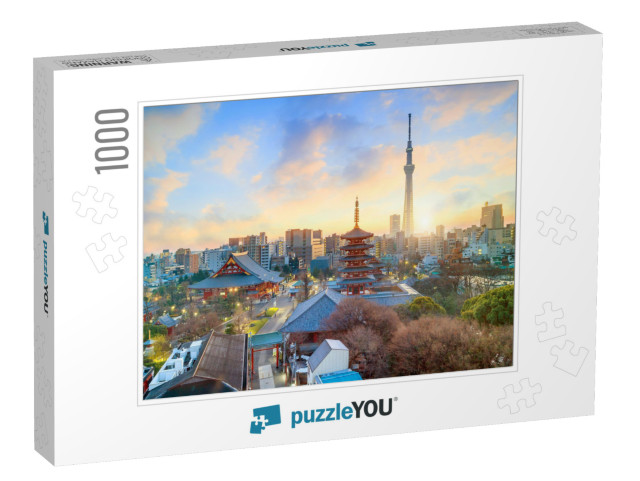 View of Tokyo Skyline with Senso-Ji Temple & Tokyo Skytre... Jigsaw Puzzle with 1000 pieces