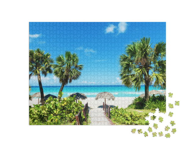 Caribbean White Sand Beach... Jigsaw Puzzle with 1000 pieces