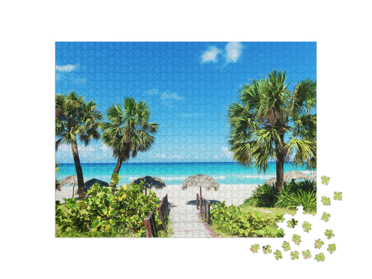 Caribbean White Sand Beach... Jigsaw Puzzle with 1000 pieces