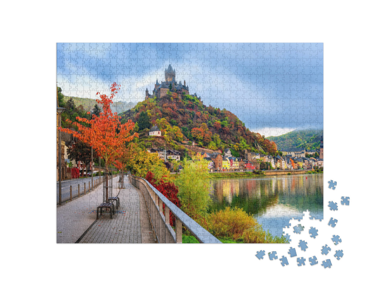 Cochem Historical Romantic Town on Moselle River Valley... Jigsaw Puzzle with 1000 pieces