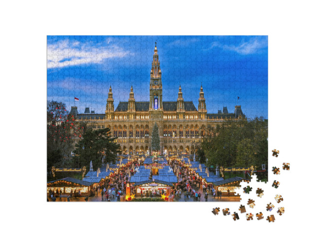 Christmas Market Vienna... Jigsaw Puzzle with 1000 pieces