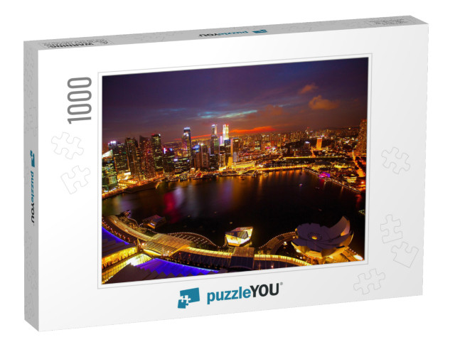 Panorama of Singapore from Roof Marina Bay Hotel, in the... Jigsaw Puzzle with 1000 pieces