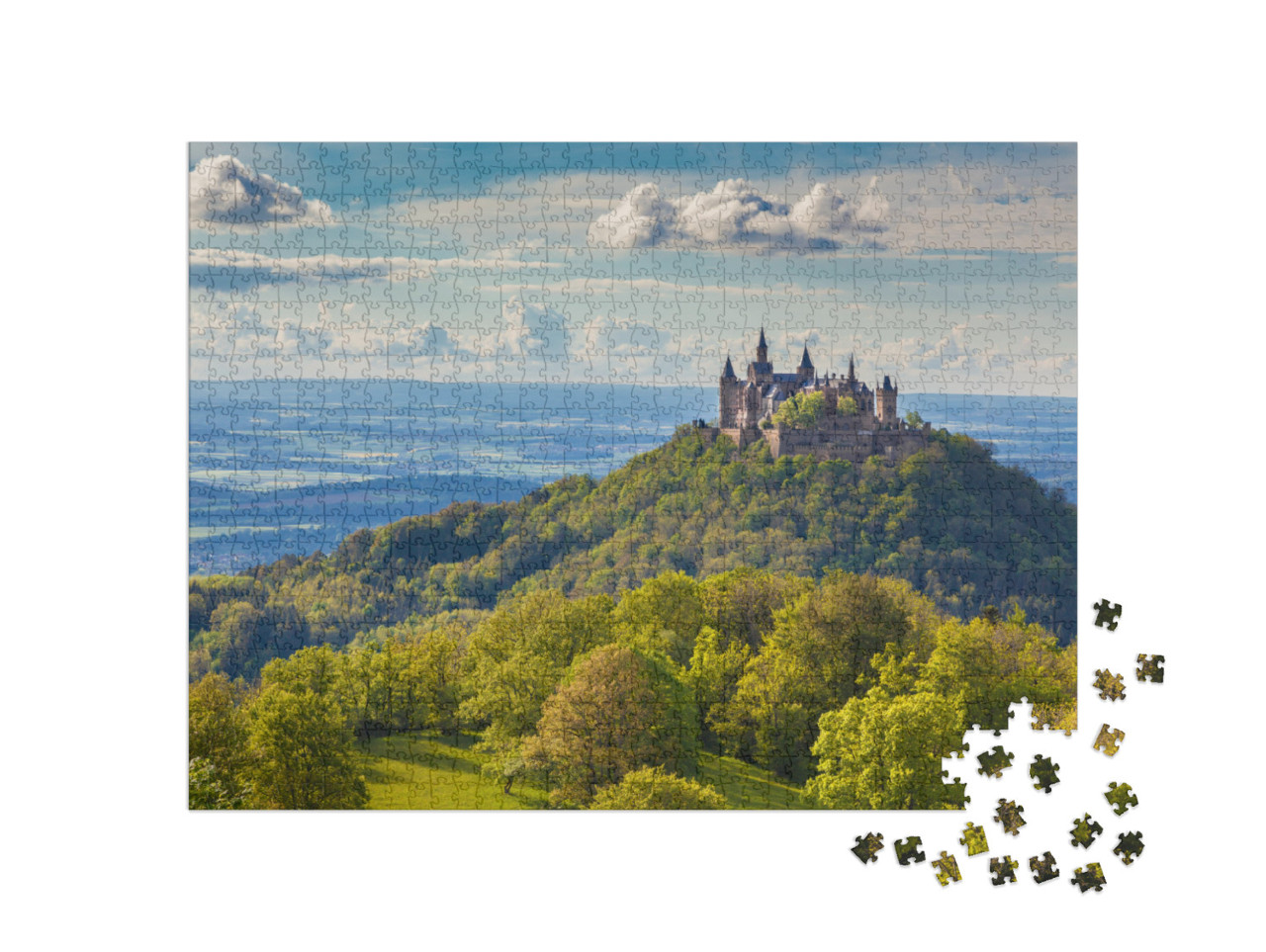 Aerial View of Famous Hohenzollern Castle, Ancestral Seat... Jigsaw Puzzle with 1000 pieces