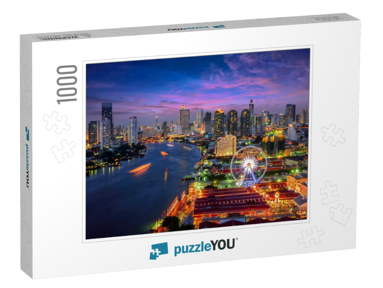 Bangkok Cityscape. Bangkok Night View in the Business Dis... Jigsaw Puzzle with 1000 pieces