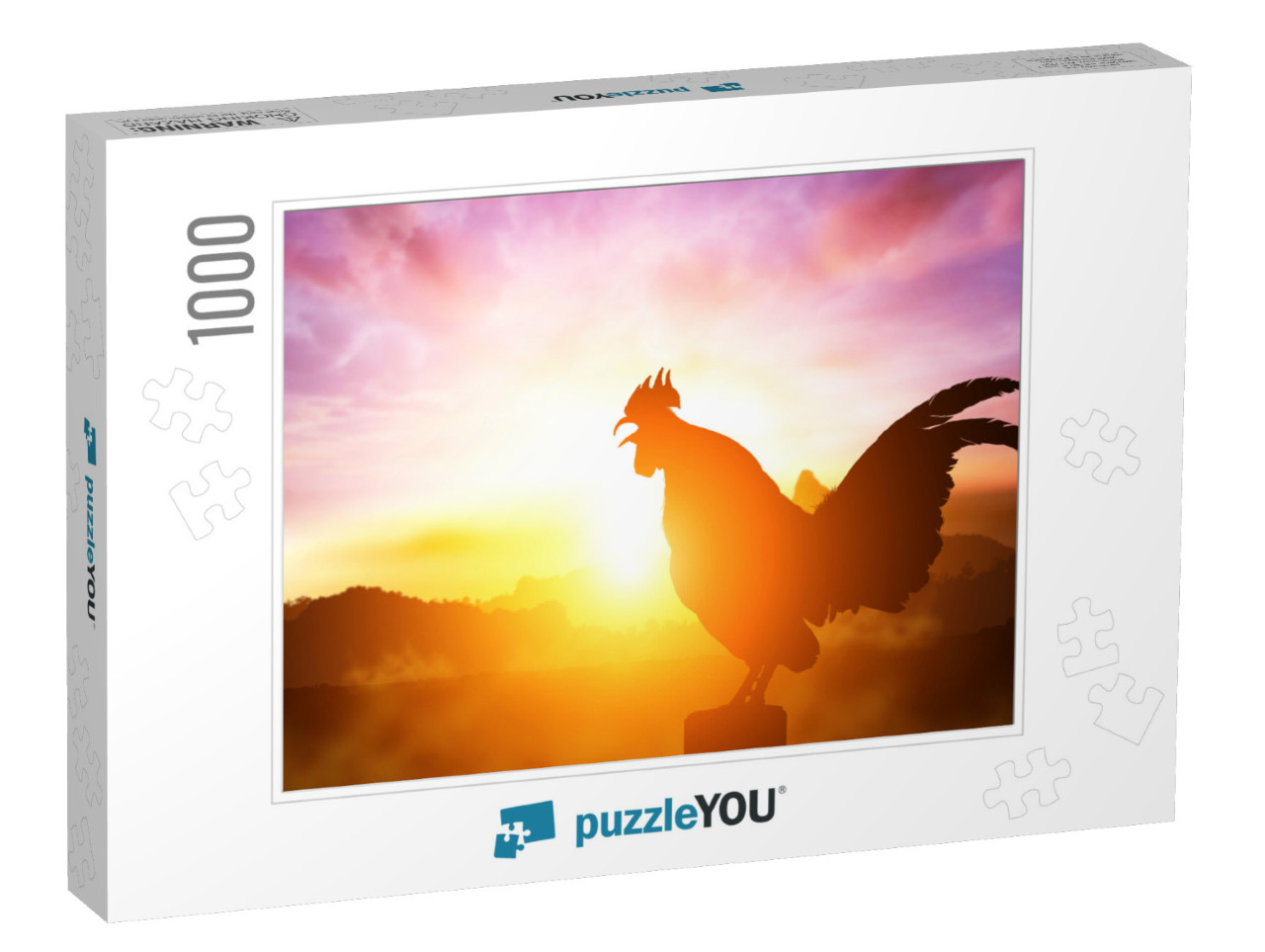 2017 New Year Concept, Chicken Silhouette in Sunrise... Jigsaw Puzzle with 1000 pieces