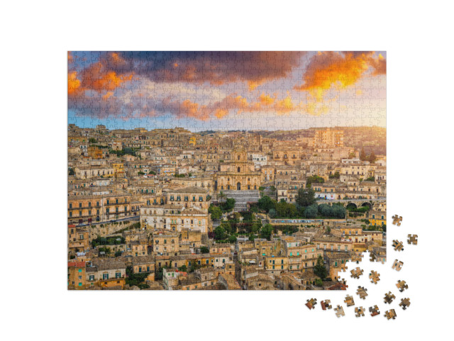 View of Modica, Sicily, Italy. Modica RagUSA Province, Vie... Jigsaw Puzzle with 1000 pieces