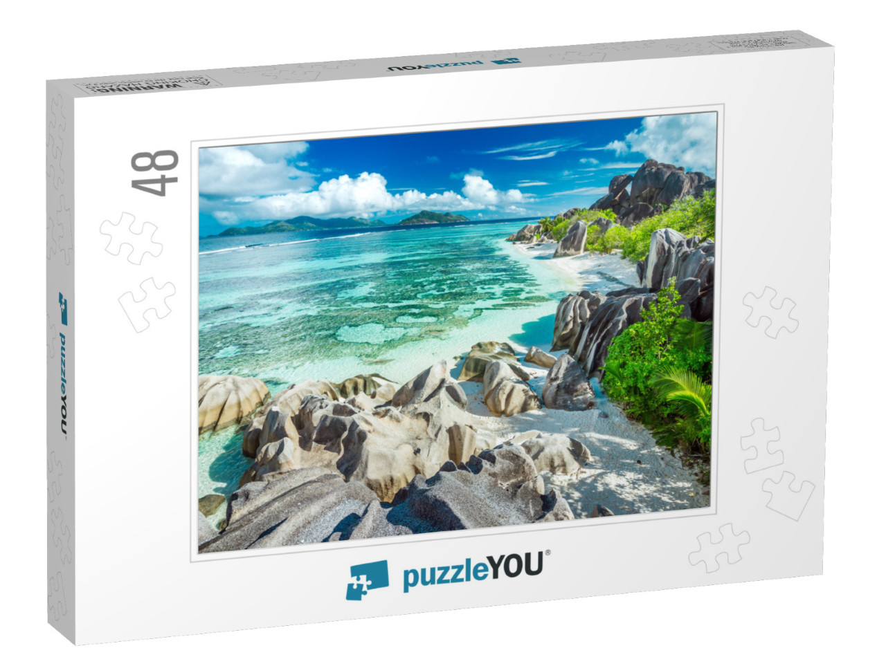 The Most Beautiful Beach of Seychelles - Anse Source Darg... Jigsaw Puzzle with 48 pieces