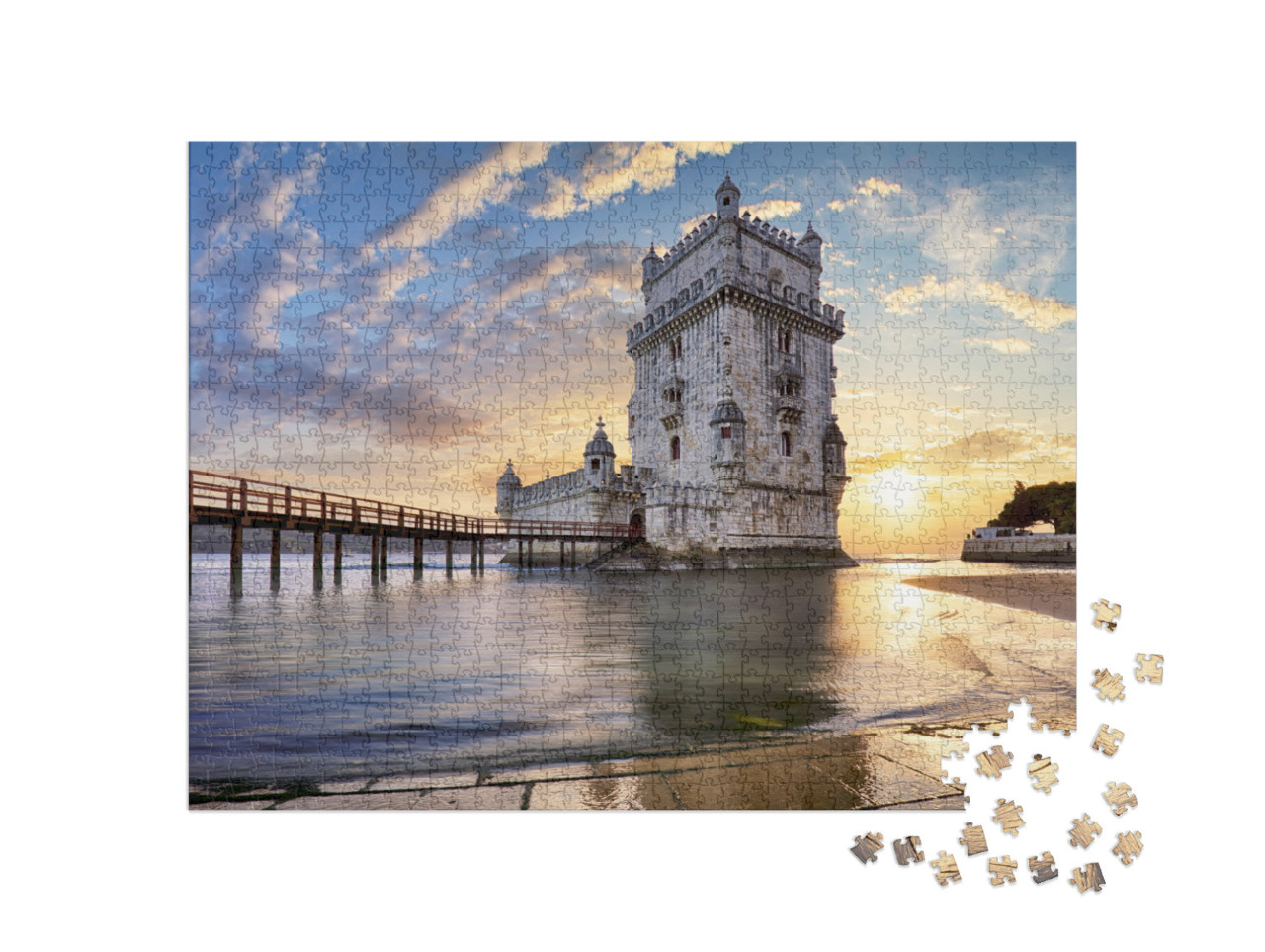 Lisbon, Belem Tower - Tagus River, Portugal... Jigsaw Puzzle with 1000 pieces