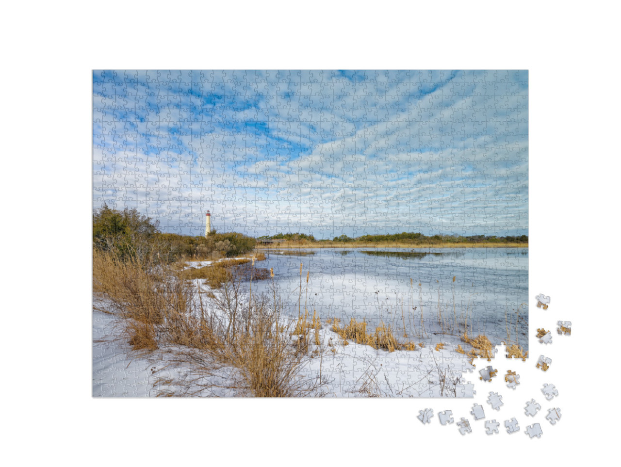 Cape May Lighthouse in Winter... Jigsaw Puzzle with 1000 pieces