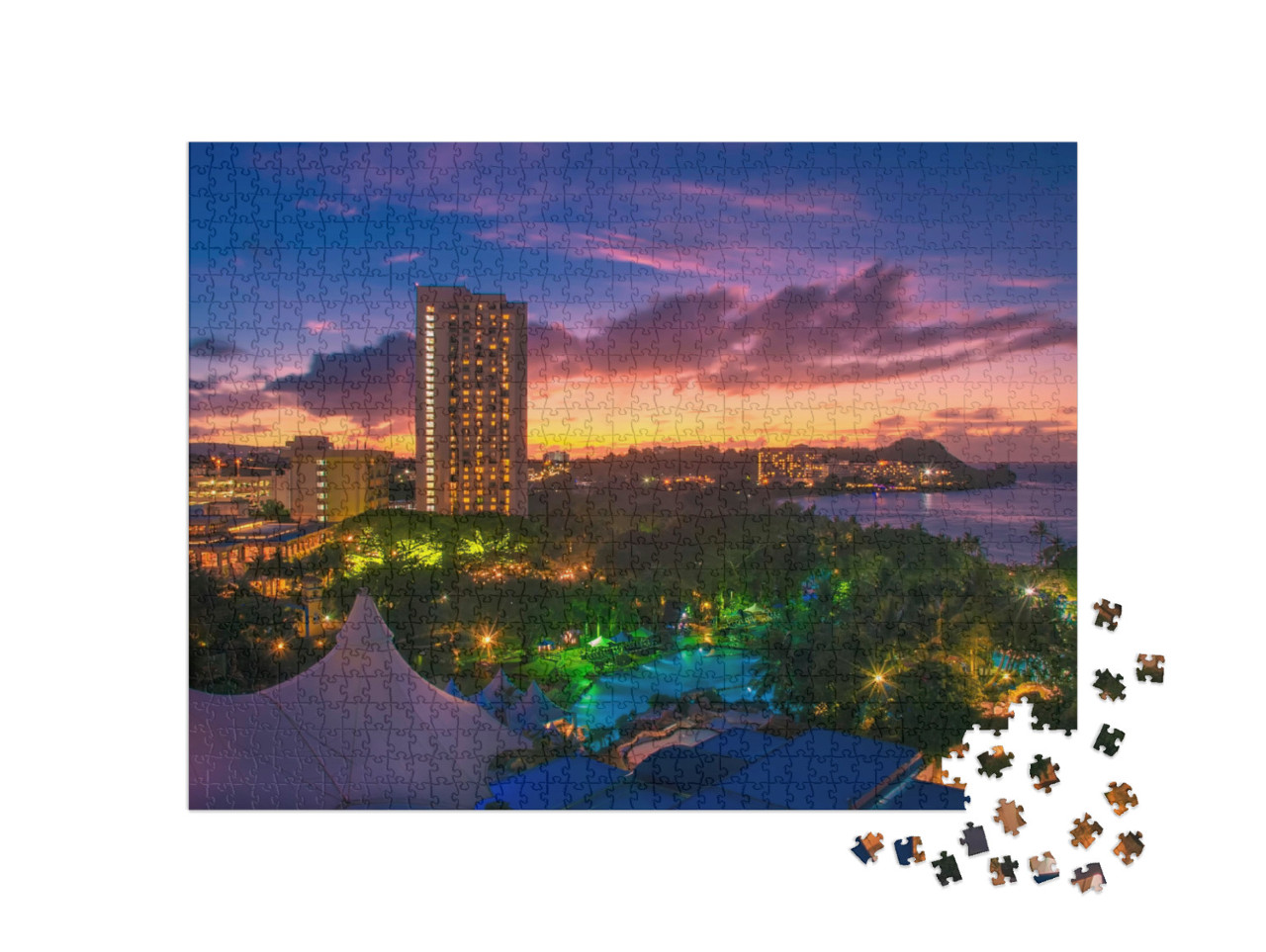 A Colorful Sunset Over Guam... Jigsaw Puzzle with 1000 pieces