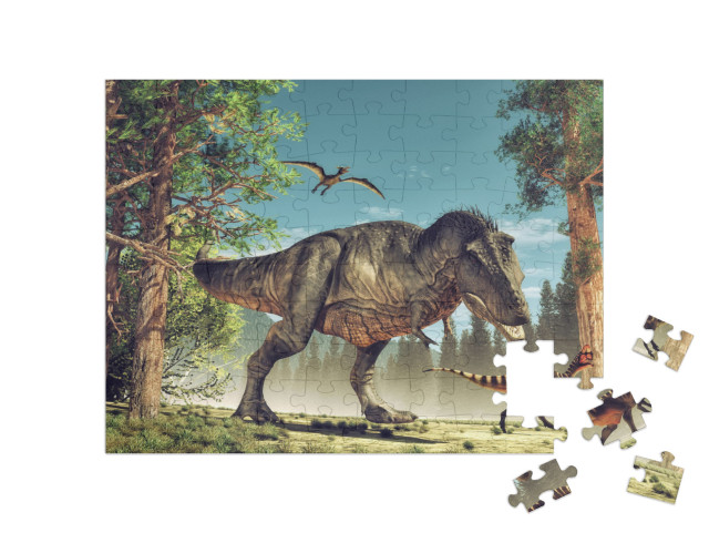 3D Render Dinosaur. This is a 3D Render Illustration... Jigsaw Puzzle with 100 pieces