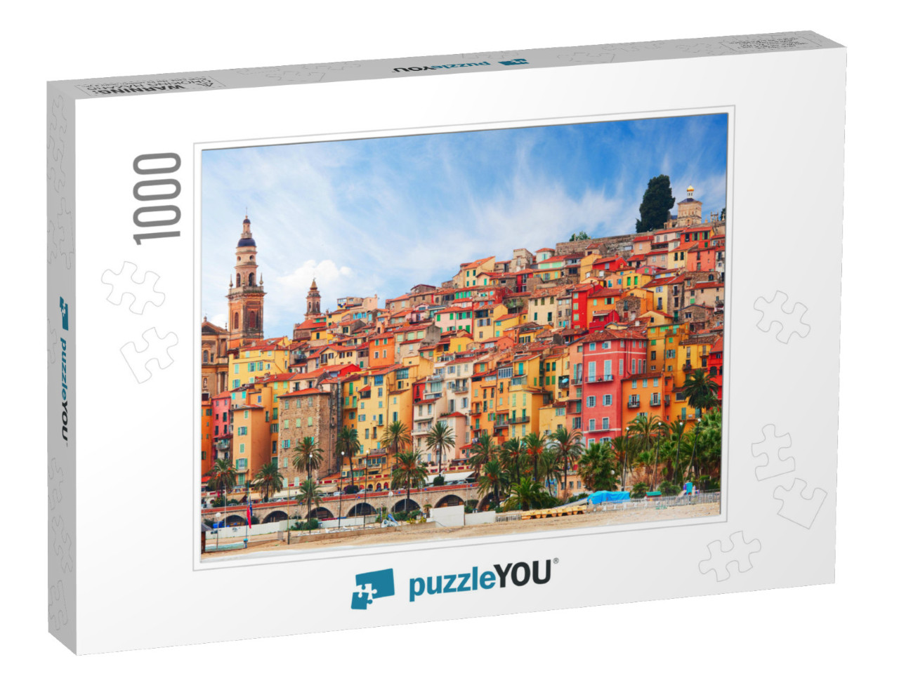 View on Old Part of Menton, Provence-Alpes-Cote Dazur, Fr... Jigsaw Puzzle with 1000 pieces