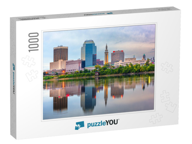 Springfield, Massachusetts, USA Downtown Skyline At Dusk... Jigsaw Puzzle with 1000 pieces