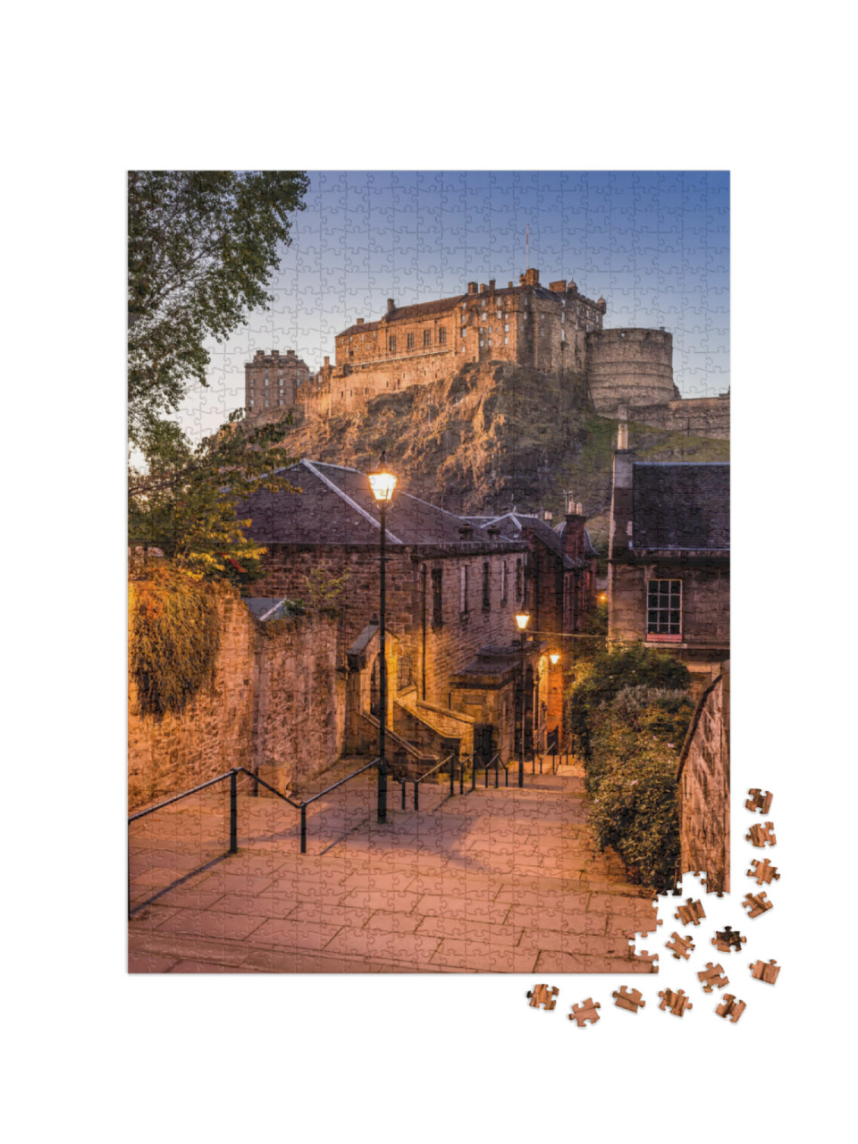 Edinburgh Castle from Heriot Place... Jigsaw Puzzle with 1000 pieces