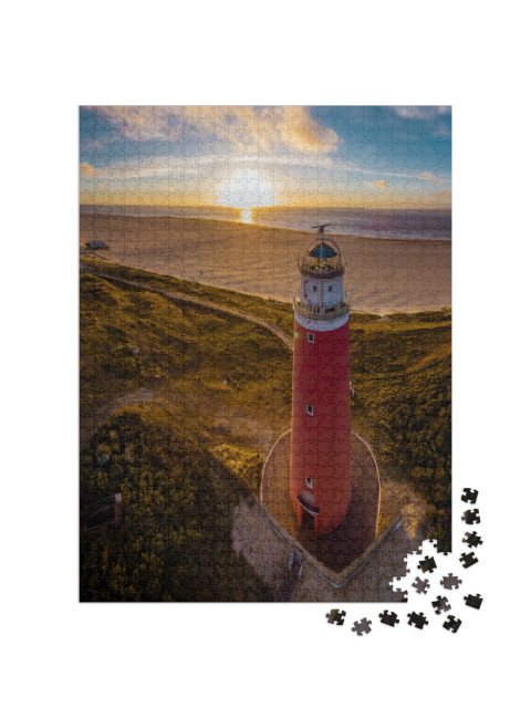 Lighthouse Texel Netherlands, Dutch Lighthouse Holland, R... Jigsaw Puzzle with 1000 pieces