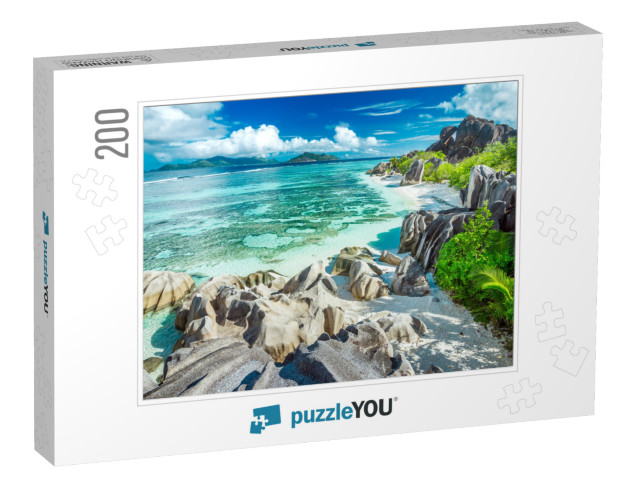 The Most Beautiful Beach of Seychelles - Anse Source Darg... Jigsaw Puzzle with 200 pieces