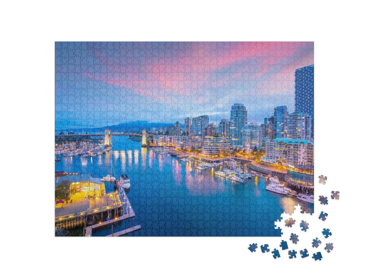 Beautiful View of Downtown Vancouver Skyline, British Col... Jigsaw Puzzle with 1000 pieces