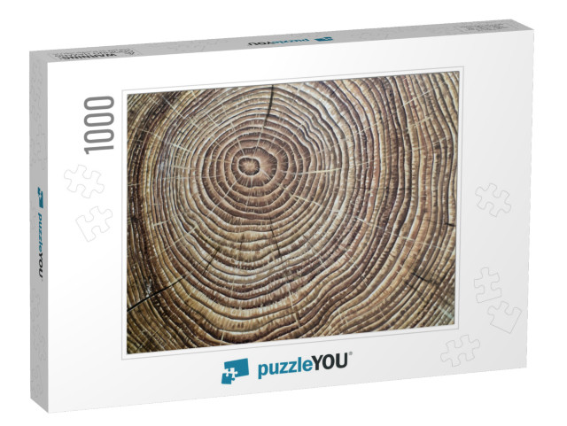 Painted Brown Wooden Annual Rings... Jigsaw Puzzle with 1000 pieces