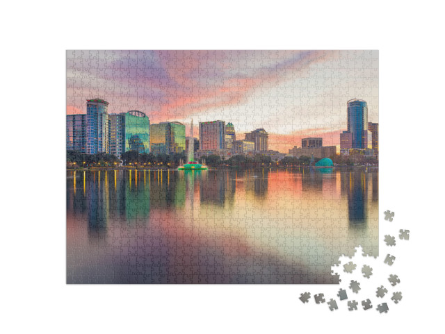 Orlando, Florida, USA Downtown City Skyline from Eola Park... Jigsaw Puzzle with 1000 pieces