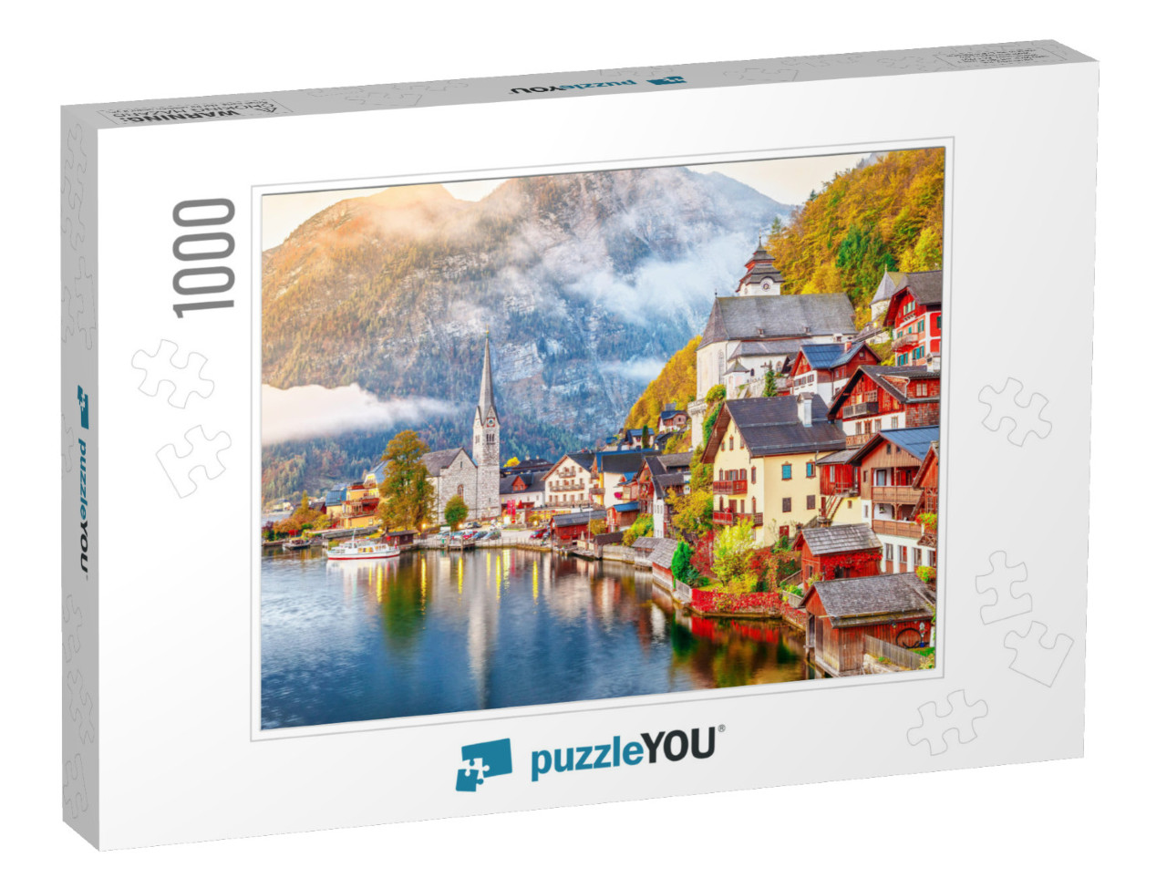 Lake Hallstatt, Austria. Hallstatt Village on the Bank of... Jigsaw Puzzle with 1000 pieces