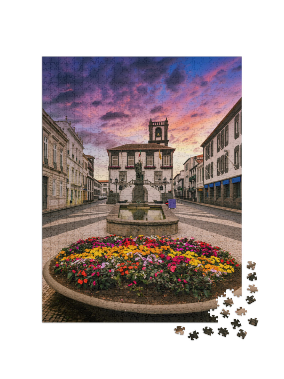 City Hall in Ponta Delgada, Azores, Portugal. Ponta Delga... Jigsaw Puzzle with 1000 pieces