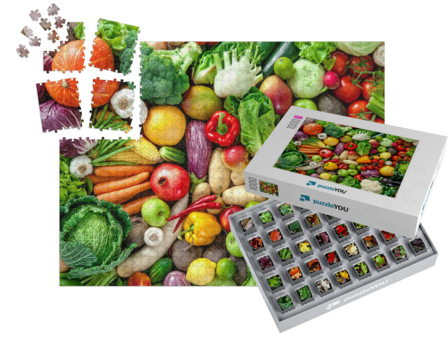 Assortment of Fresh Fruits & Vegetables... | SMART SORTED® | Jigsaw Puzzle with 1000 pieces