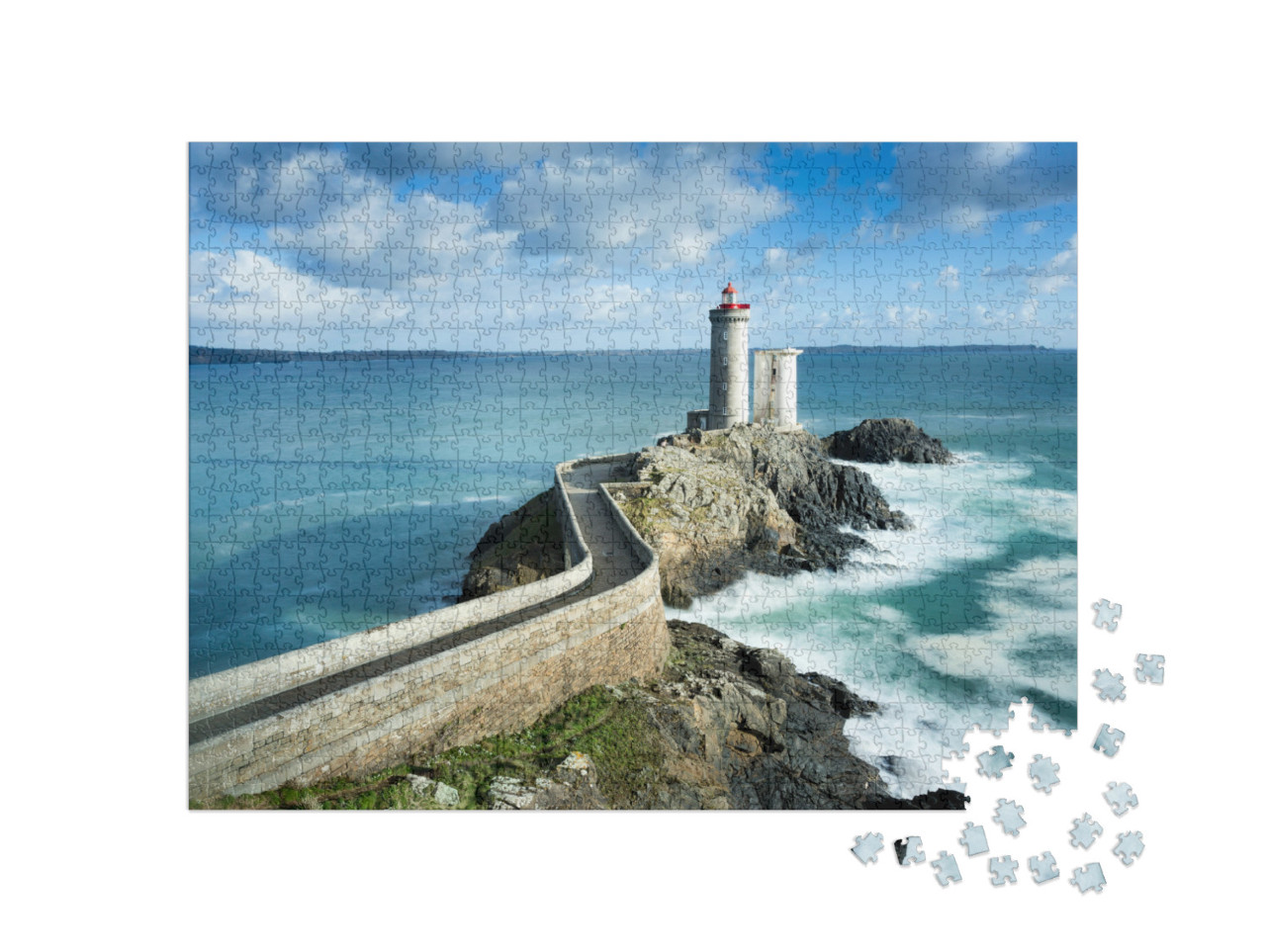 View of the Phare Du Petit Minou in Plouzane, Brittany, F... Jigsaw Puzzle with 1000 pieces