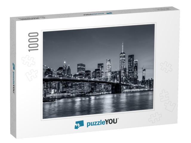 Panoramic View New York City Downtown Manhattan Skyline A... Jigsaw Puzzle with 1000 pieces