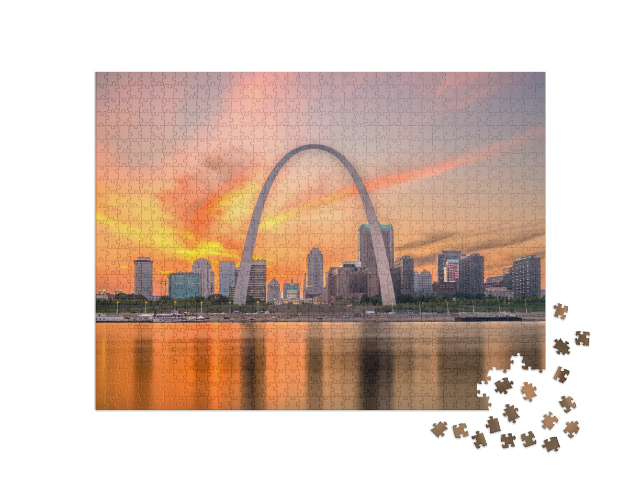 St. Louis, Missouri, USA Downtown Cityscape on the River A... Jigsaw Puzzle with 1000 pieces