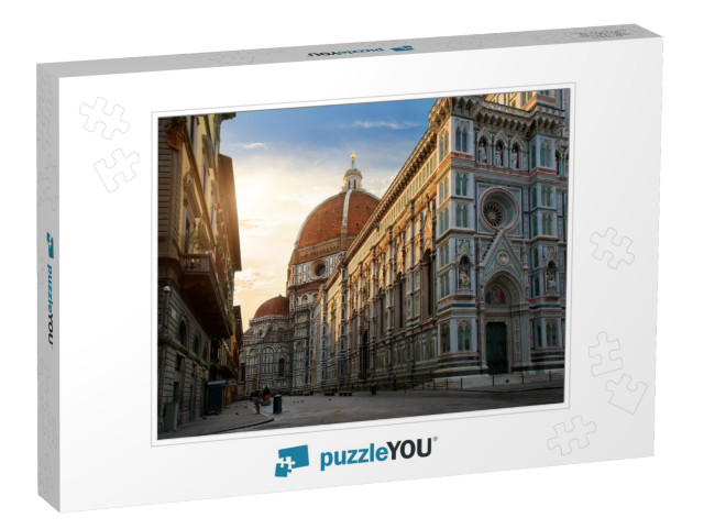 Piazza Del Duomo & Cathedral of Santa Maria Del Fiore in... Jigsaw Puzzle