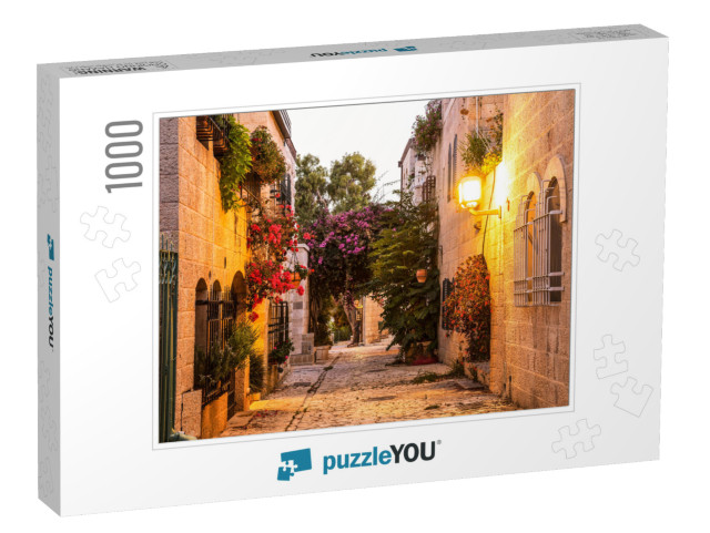 Mishkenot Shaananim - Old Area of Jerusalem in the Evenin... Jigsaw Puzzle with 1000 pieces