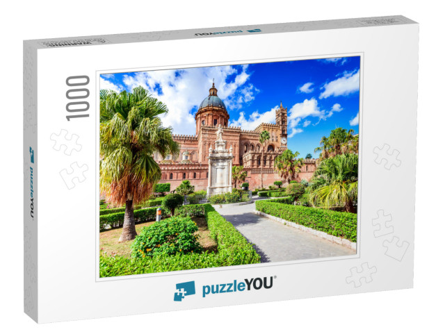 Palermo, Sicily. Twilight View Norman Cathedral of Assump... Jigsaw Puzzle with 1000 pieces