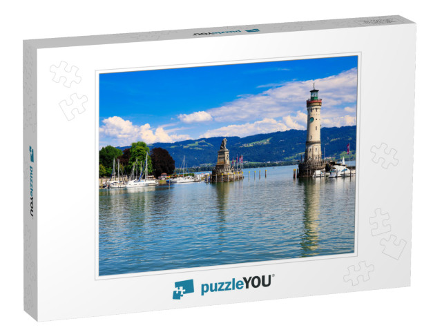 Picturesque Harbor of the Town Lindau At the Lake Constan... Jigsaw Puzzle