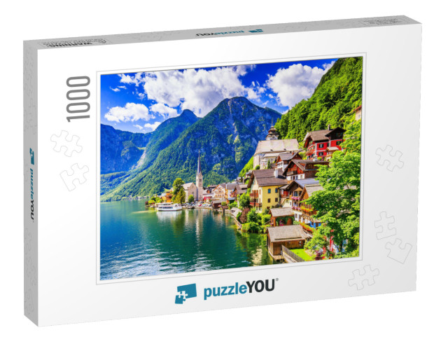 Hallstatt, Austria. Mountain Village in the Austrian Alps... Jigsaw Puzzle with 1000 pieces