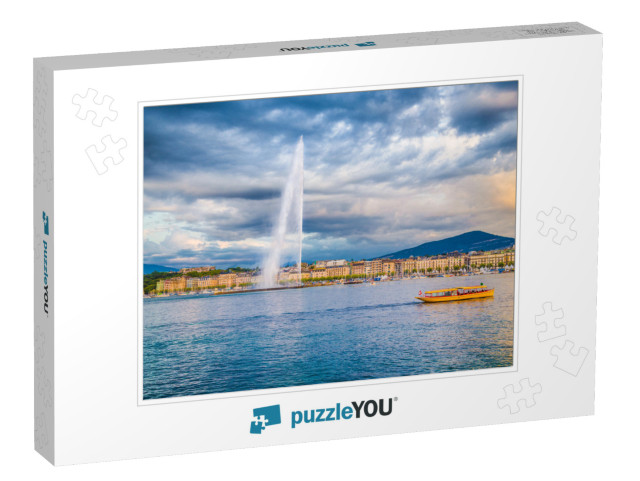 Panoramic View of Historic Geneva Skyline with Famous Jet... Jigsaw Puzzle