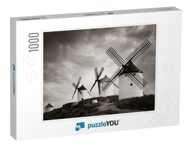 A Group of Windmill in Consuegra Near Toledo in Spain... Jigsaw Puzzle with 1000 pieces