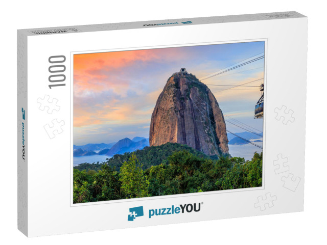 Cable Car & Sugar Loaf Mountain in Rio De Janeiro... Jigsaw Puzzle with 1000 pieces