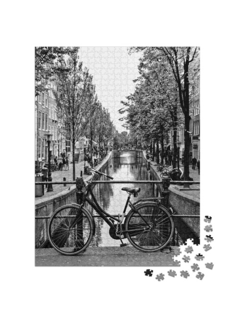 Bicycle on an Amsterdam Canal Bridge... Jigsaw Puzzle with 1000 pieces