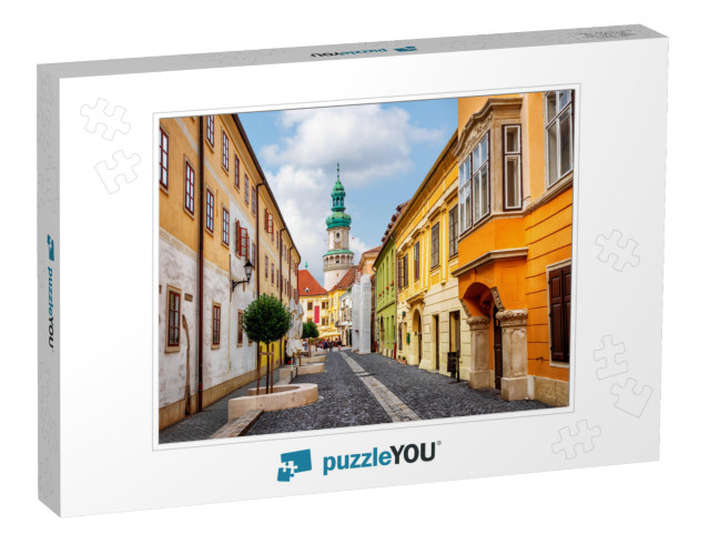 Colorful Houses on a Street in the Medieval Historical Ol... Jigsaw Puzzle