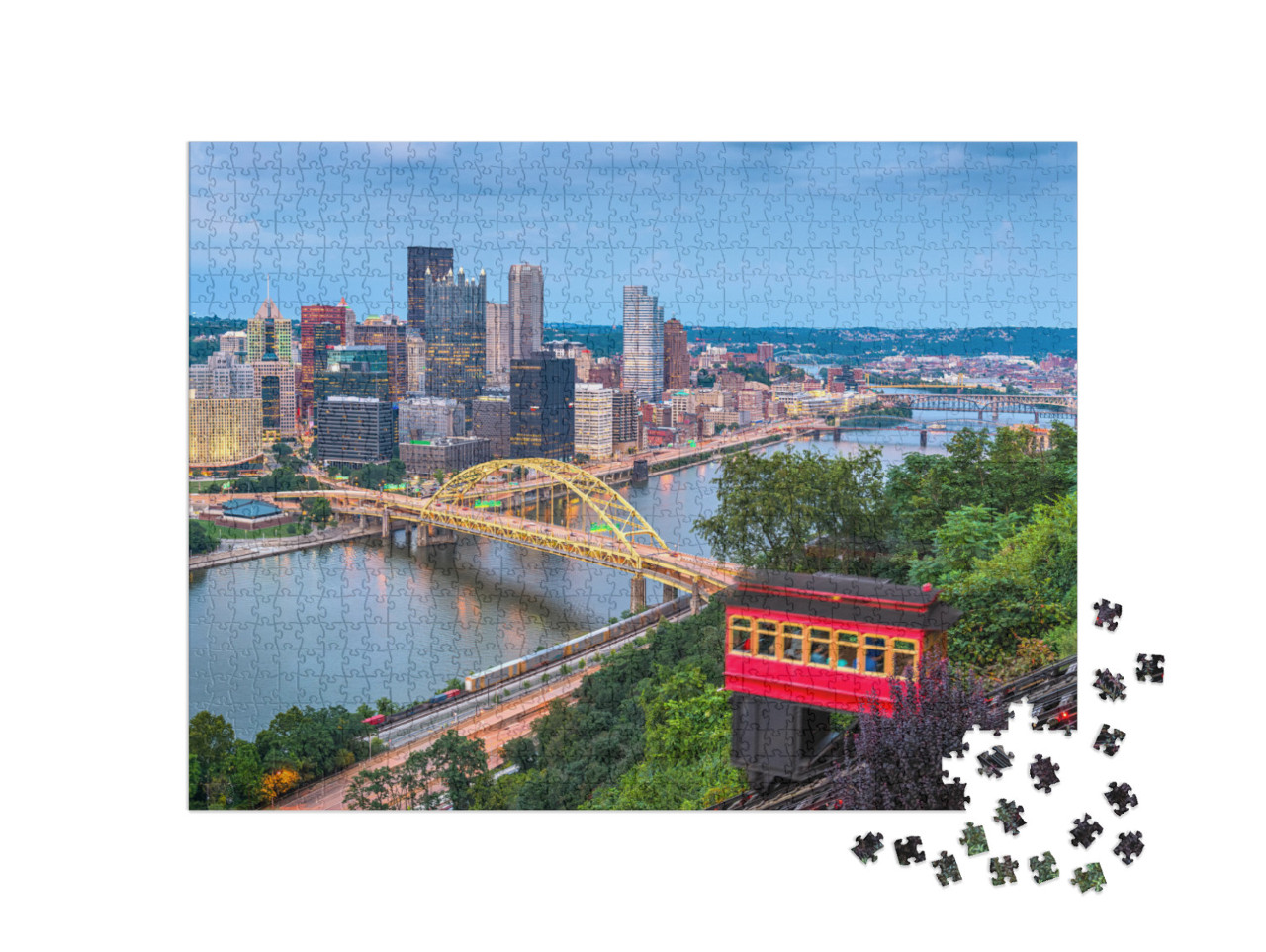 Pittsburgh, Pennsylvania, USA Downtown Skyline with the In... Jigsaw Puzzle with 1000 pieces