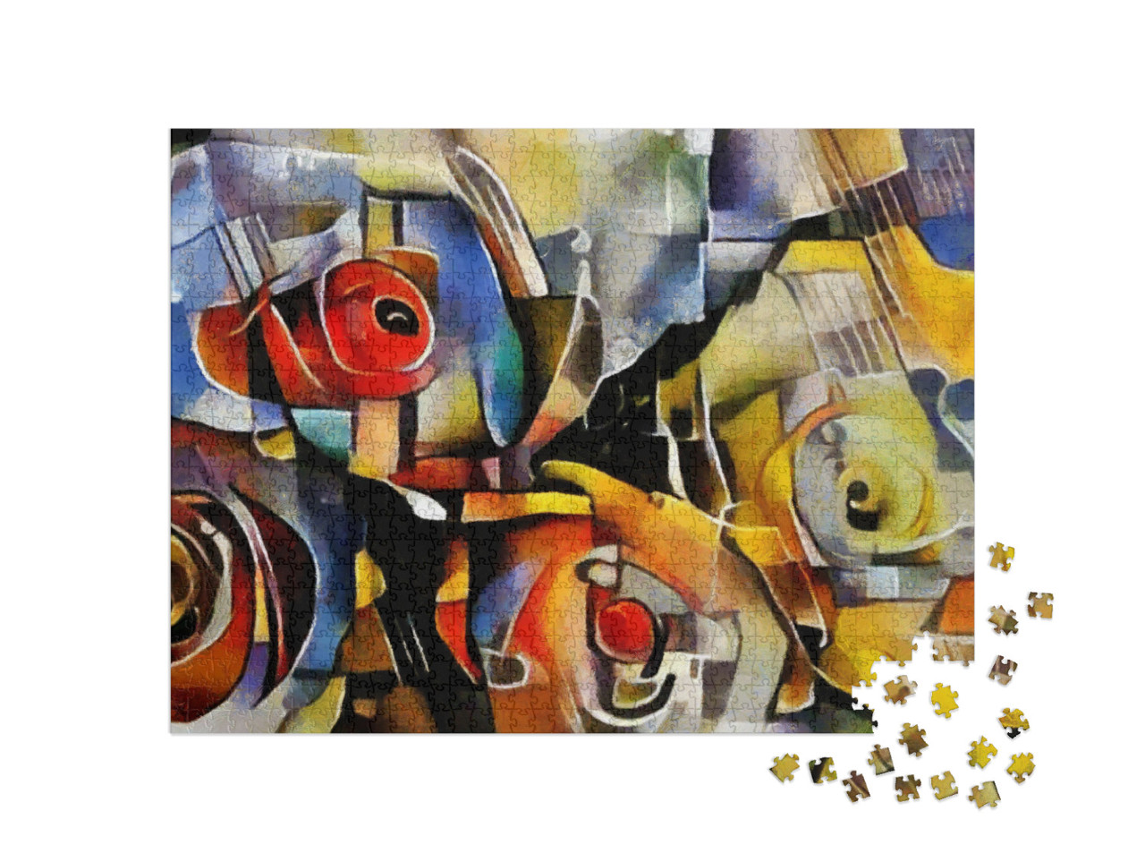 A Bouquet of Beautiful Flowers in a Modern Style & Cubism... Jigsaw Puzzle with 1000 pieces