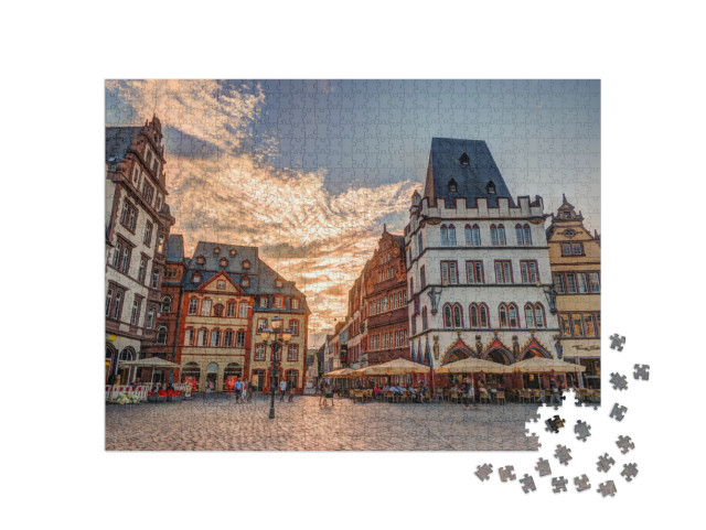 Historic House Facades Main Market Trier Rhineland Palati... Jigsaw Puzzle with 1000 pieces