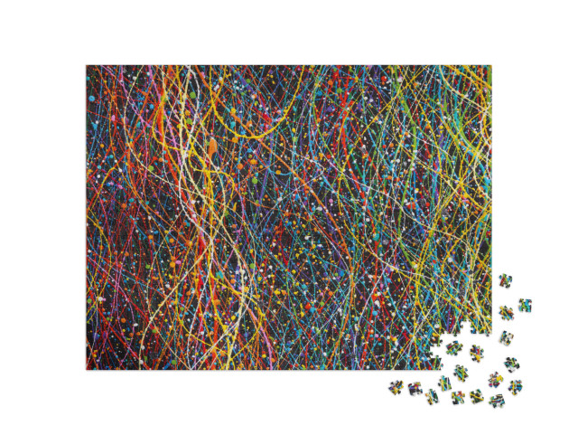 Abstract Lines Colorful Background with Texture. Party Ba... Jigsaw Puzzle with 1000 pieces