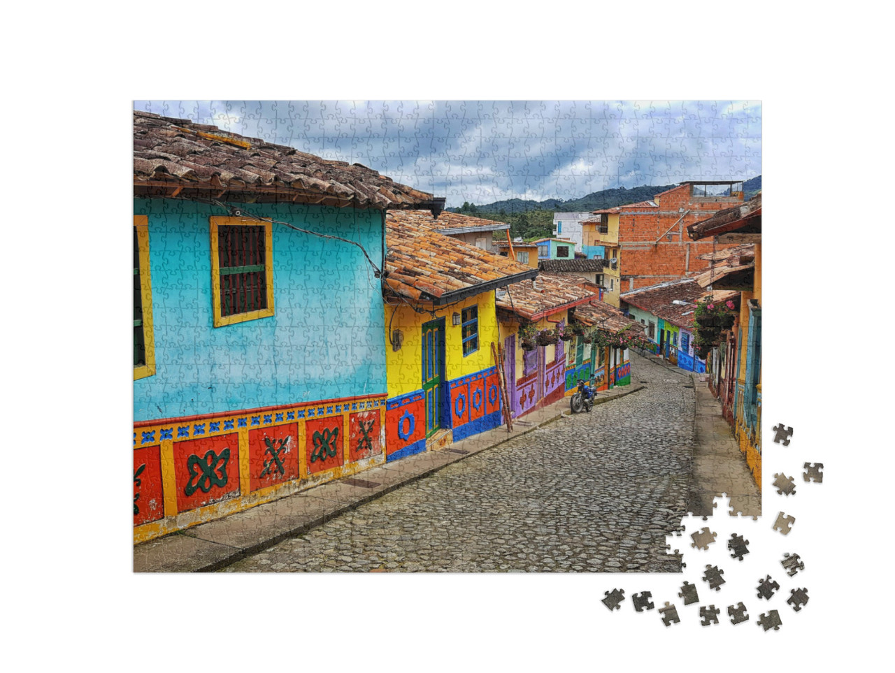 View of Guatape Colombia. Colored Facades & Tradition... Jigsaw Puzzle with 1000 pieces